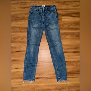 Lou & Grey High Waisted Raw Hem Skinny Jeans